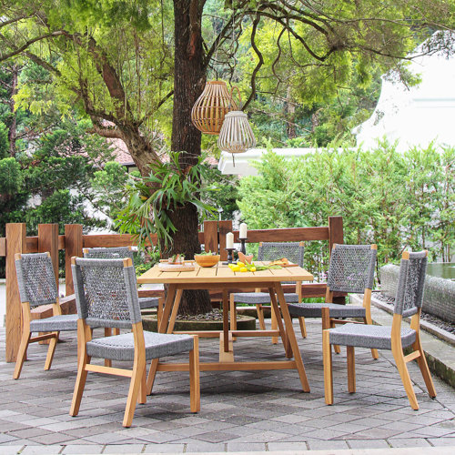 Six Person Teak Patio Dining Sets You'll Love | Wayfair